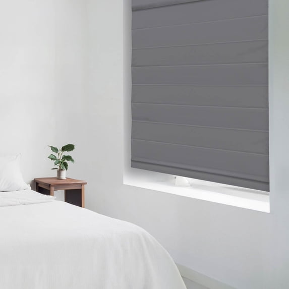 Regal Living Insulating Cordless Blackout Roman Shade, Gray, 29W x 72L