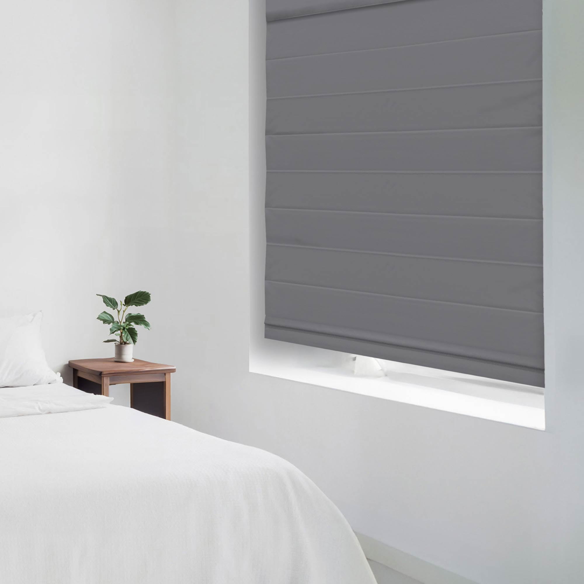 Regal Living Insulating Cordless Blackout Roman Shade, Gray, 37W x 72L