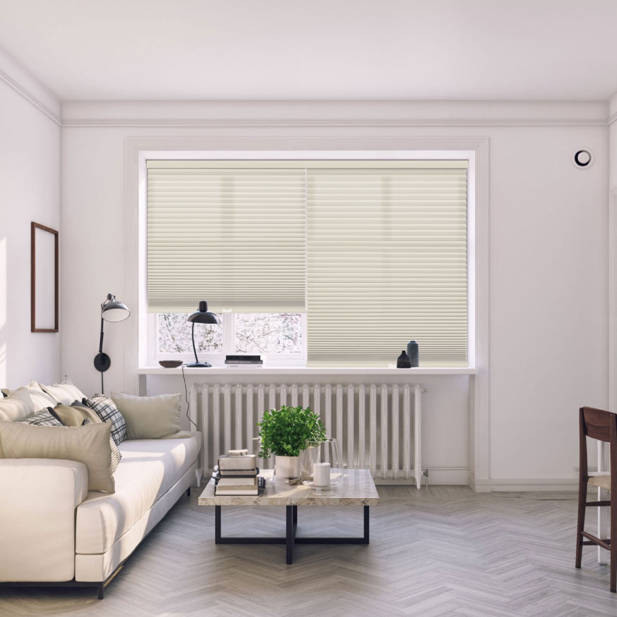 Regal Living Light Filtering Cordless Cellular Shade, Alabaster - 53.5" W x 48" L
