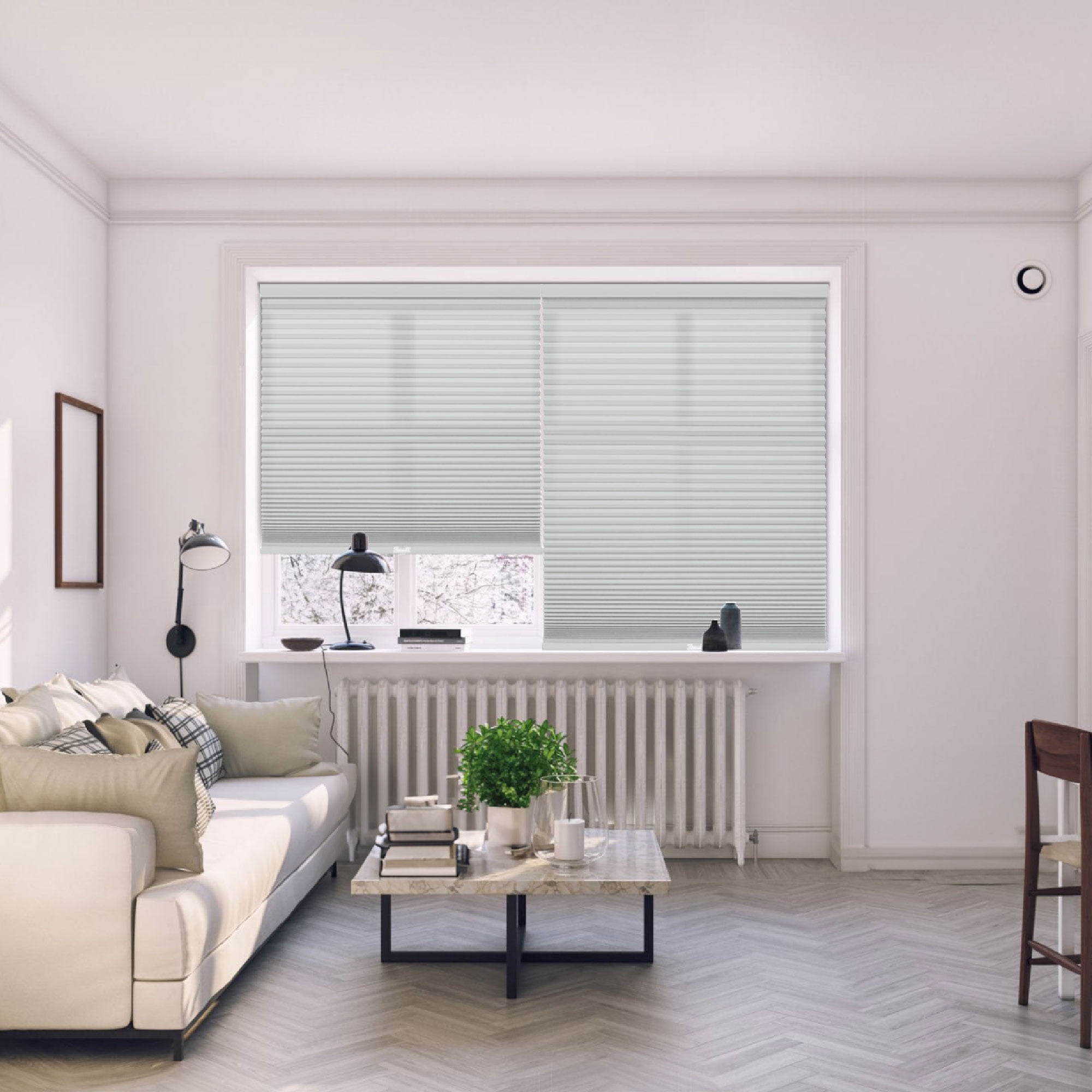 Regal Living Light Filtering Cordless Cellular Shade, Gray Cloud - 66.5" W x 64" L