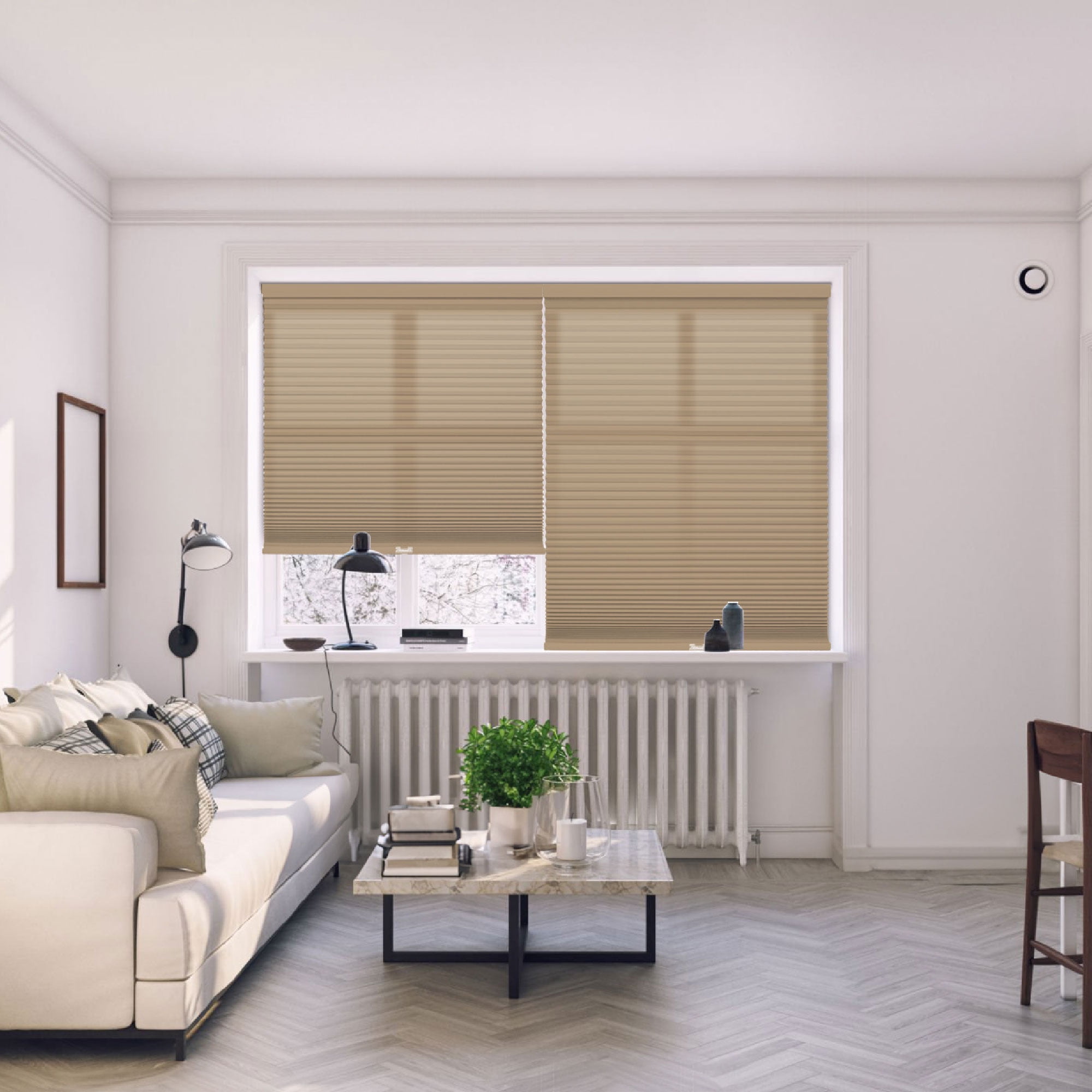 Regal Living Light Filtering Cordless Cellular Shade, Latte - 35.5" W x 64" L