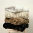 thumbnail image 1 of Regal Living Soft Plush Faux Fur Fuzzy Throw, Cream Taupe, 50" x 60", 1 of 9