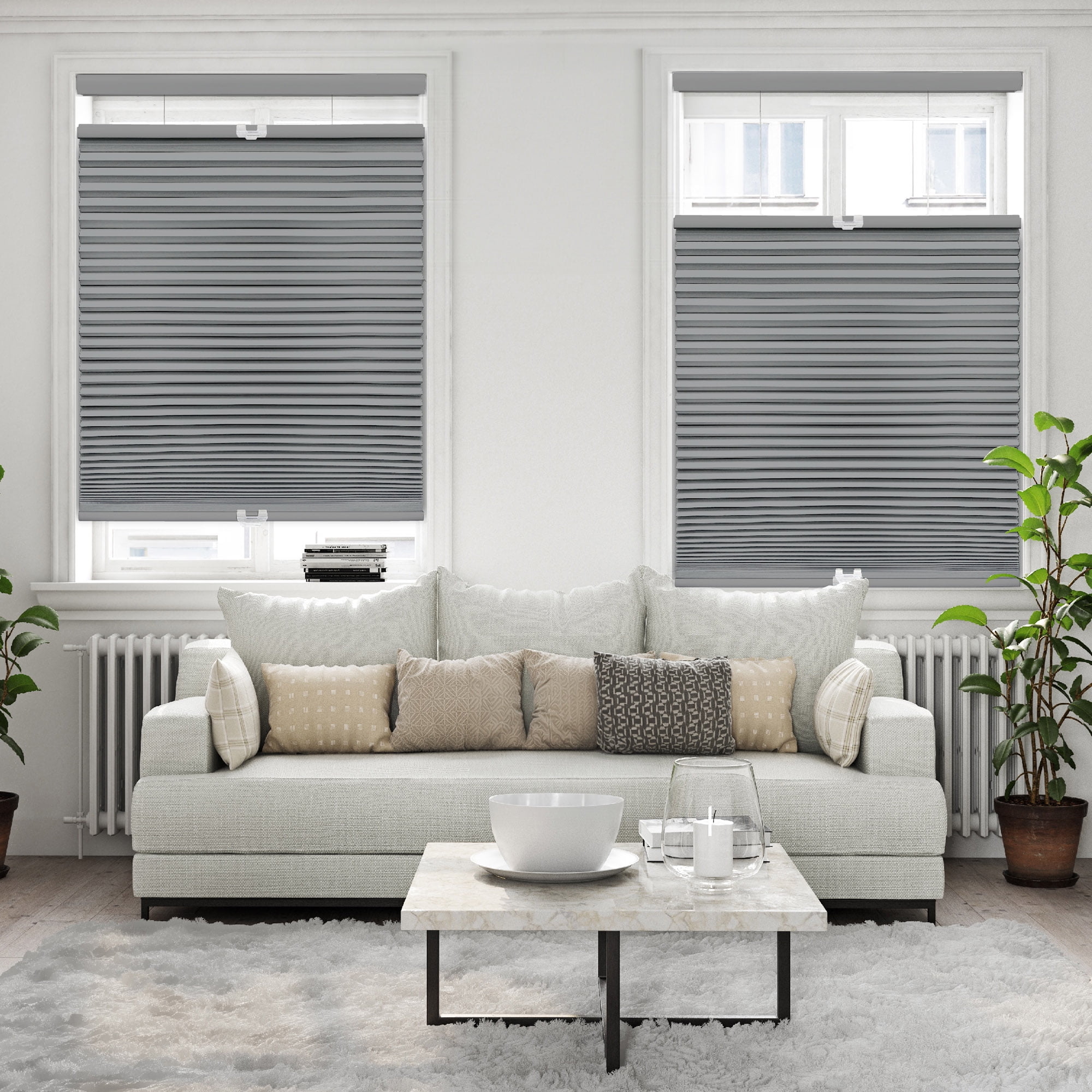 Regal Living Top Down Bottom Up Blackout Cordless Cellular Shade, Anchor Gray - 25.5" W x 64" L