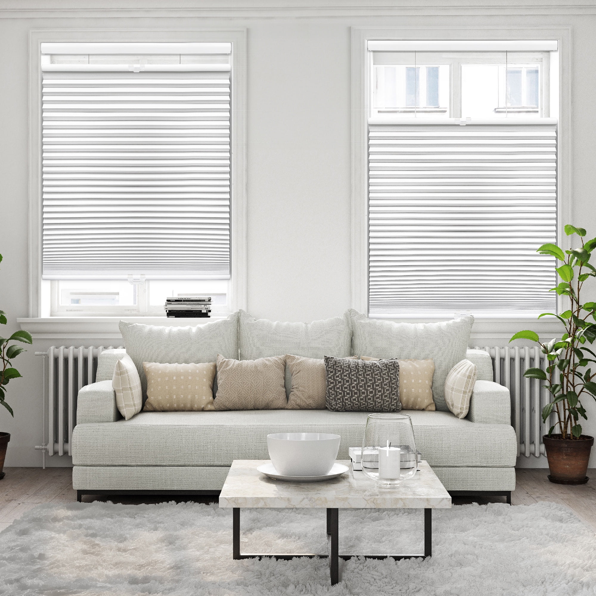 Regal Living Top Down Bottom Up Blackout Cordless Cellular Shade, White - 64" W x 72" L