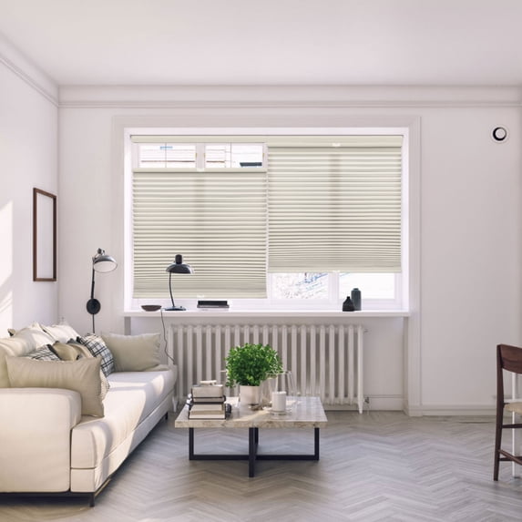 Regal Living Top Down Bottom Up Light Filtering Cordless Cellular Shade, Alabaster - 35" W x 64" L