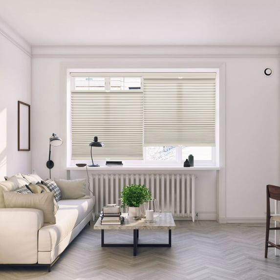 Regal Living Top Down Bottom Up Light Filtering Cordless Cellular Shade, Alabaster - 50" W x 64" L