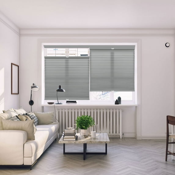 Regal Living Top Down Bottom Up Light Filtering Cordless Cellular Shade, Anchor Gray - 31.5" W x 72" L