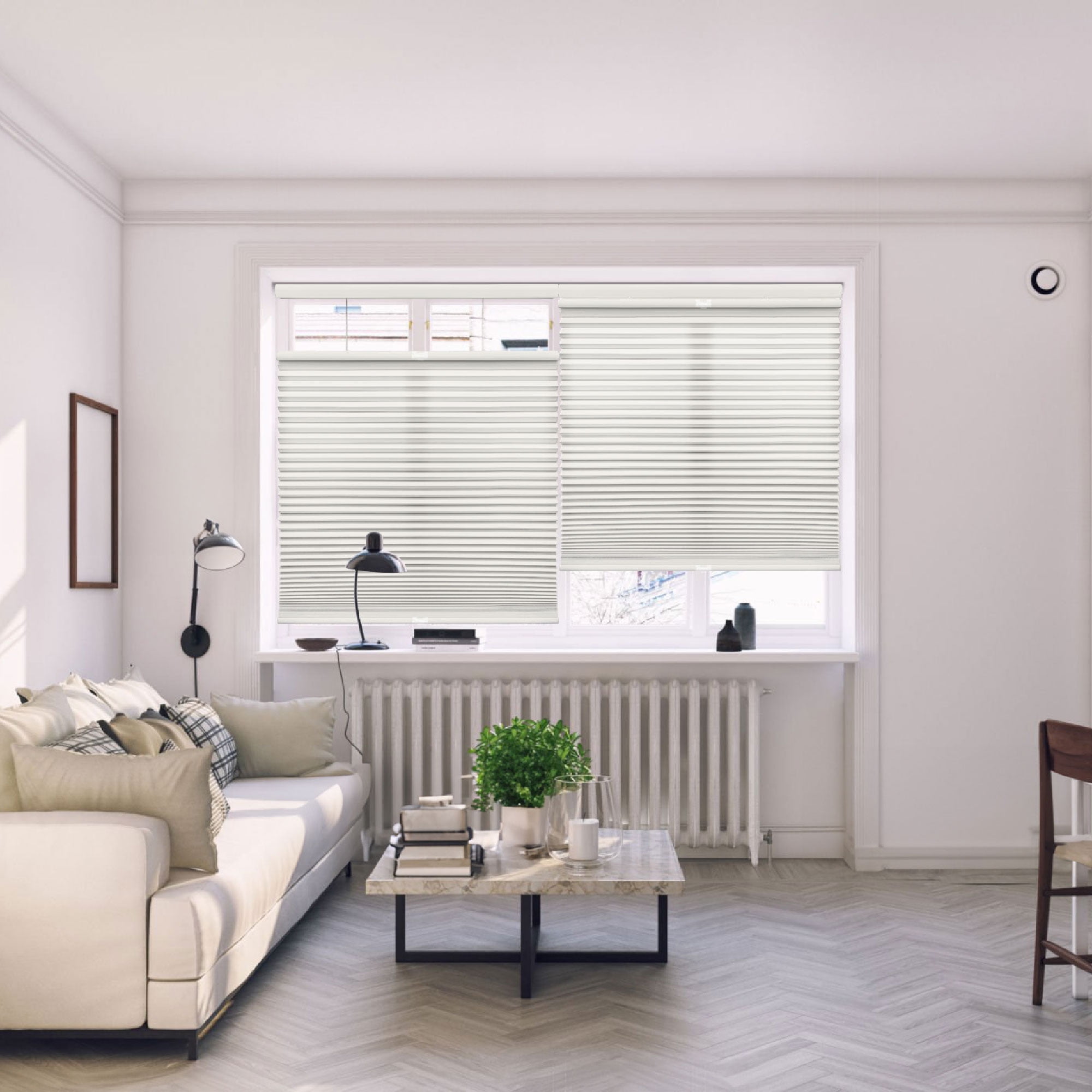 Regal Living Top Down Bottom Up Light Filtering Cordless Cellular Shade, Ivory - 24.5" W x 72" L