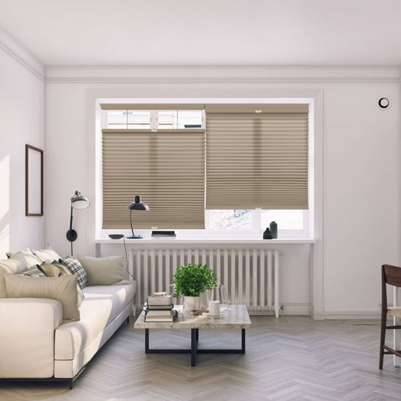 Regal Living Top Down Bottom Up Light Filtering Cordless Cellular Shade, Latte - 44" W x 64" L