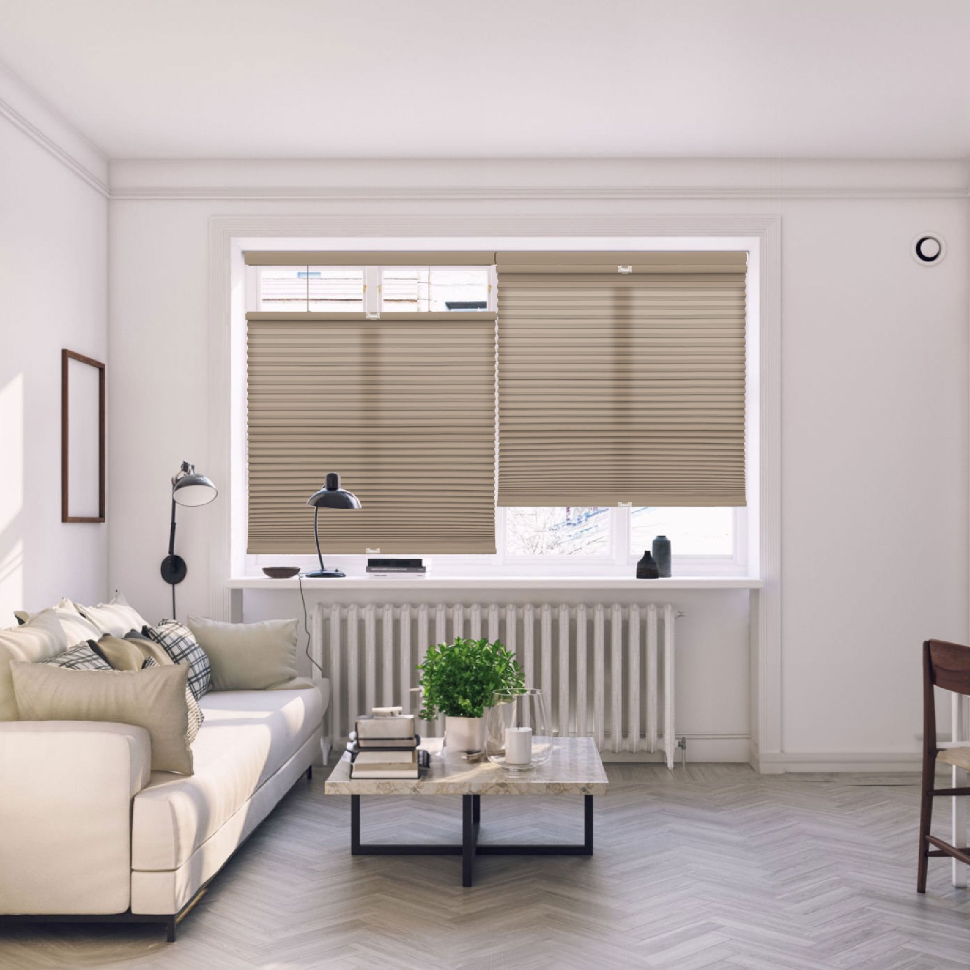 Regal Living Top Down Bottom Up Light Filtering Cordless Cellular Shade, Latte - 68" W x 84" L
