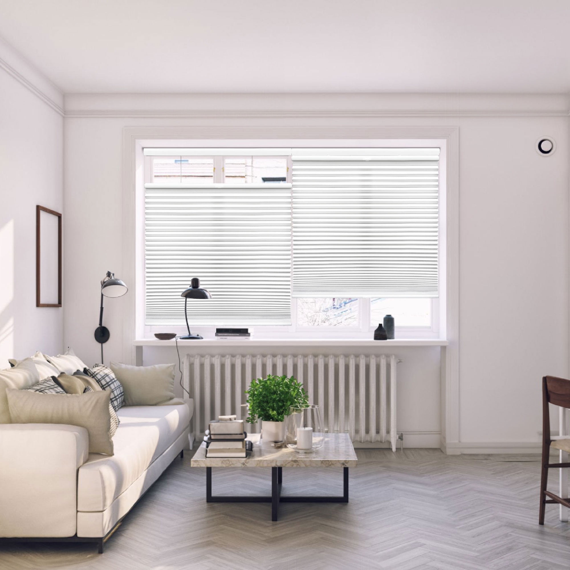 Regal Living Top Down Bottom Up Light Filtering Cordless Cellular Shade, White - 41.5" W x 84" L