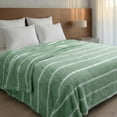 thumbnail image 1 of Regal Living Ultra Soft Cozy Knit Throw Blanket, Sage Green Stripe, 90" x 90", 1 of 4