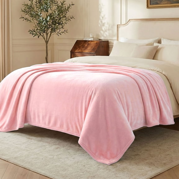 Regal Living Ultra Soft Plush Velvet Throw Blanket, Candy Pink, 50'' x 60''