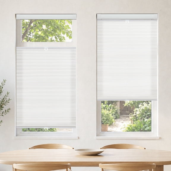 Regal Living White EZ Grip No Drill Top Down Bottom Up Light Filtering Cellular Shade - 34" W x 72" L