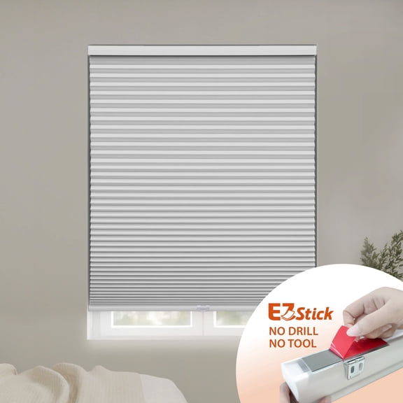 Regal Living White EZ Stick No Drill Blackout 1.5" Cellular Shade - 28" W x 48" L