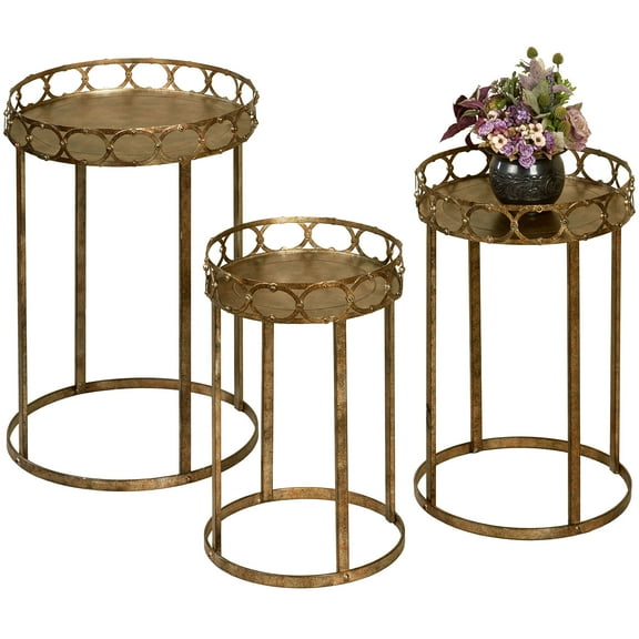 Regal Lux Nesting Tables Dark Gold Set of Three Dark Gold Set of 3