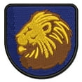 thumbnail image 1 of Regal Maned Lion Head Side Profile Applique Multi-Color Embroidered Hook & Loop Patch - 2.5 Inch Small, 1 of 5