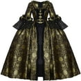thumbnail image 1 of Regal Marie Antoinette Inspired Ball Gown - Baroque Rococo Style Dress in Gold & Black, 1 of 7