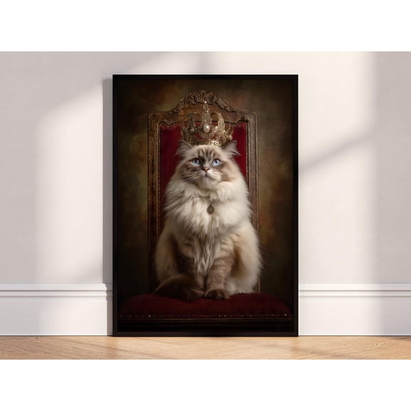 Regal Noble Cat Throne Wall Art Poster Unframed Paper Print