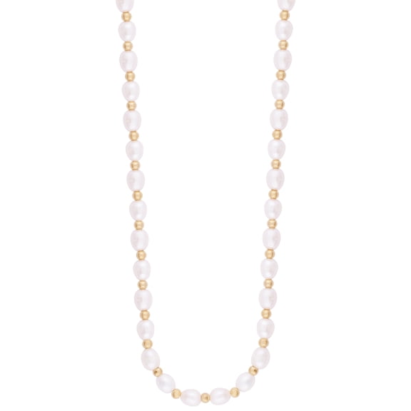 Regal Peal Necklace In 18K Gold Plated Stainless Steel