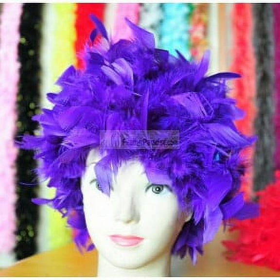 Regal Purple Chandelle Feather Wig Halloween Costume Wig