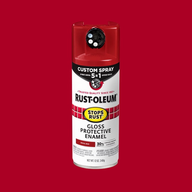 Regal Red, Rust-Oleum Stops Rust Custom Sprays 5 in 1 Gloss Spray Paint ...