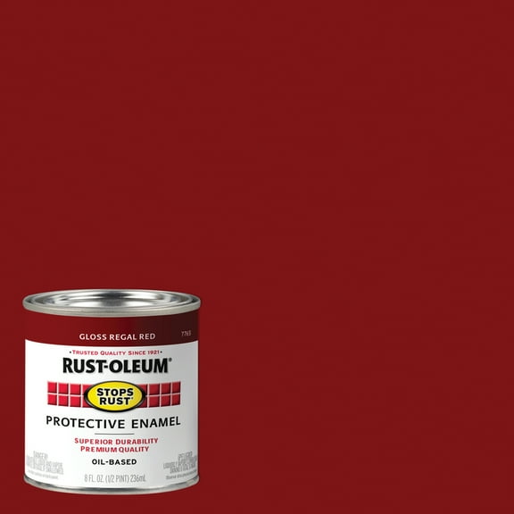 6 Pack, Regal Red, Rust-Oleum Stops Rust Gloss Protective Enamel- 7765730, 1/2 Pint