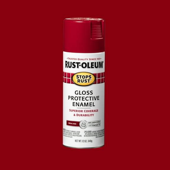 Regal Red, Rust-Oleum Stops Rust Gloss Protective Enamel Spray Paint-7765830, 12 oz