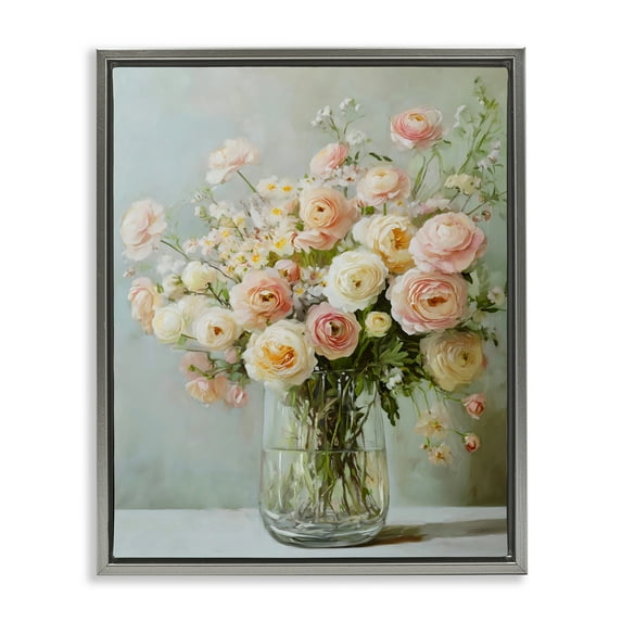 Stupell Industries Regal Romantic Bouquet Gray Framed Floater Canvas Wall Art, design by Creative Studio, 31 x 25