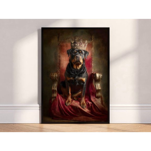 Regal Rottweiler Portrait, Royal Dog Wall Art