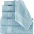 thumbnail image 1 of Regal Ruby, 6 Piece Towel Set, 2 Bath Towels 2 Hand Towels 2 Washcloths, Soft and Absorbent, 100% Turkish Cotton Towels for Bathroom and Kitchen Shower Towel, Blue, 1 of 6