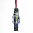 thumbnail image 1 of Regal Shiny Silver Plated Blue Nutcracker Ornament with European Crystals, 1 of 1