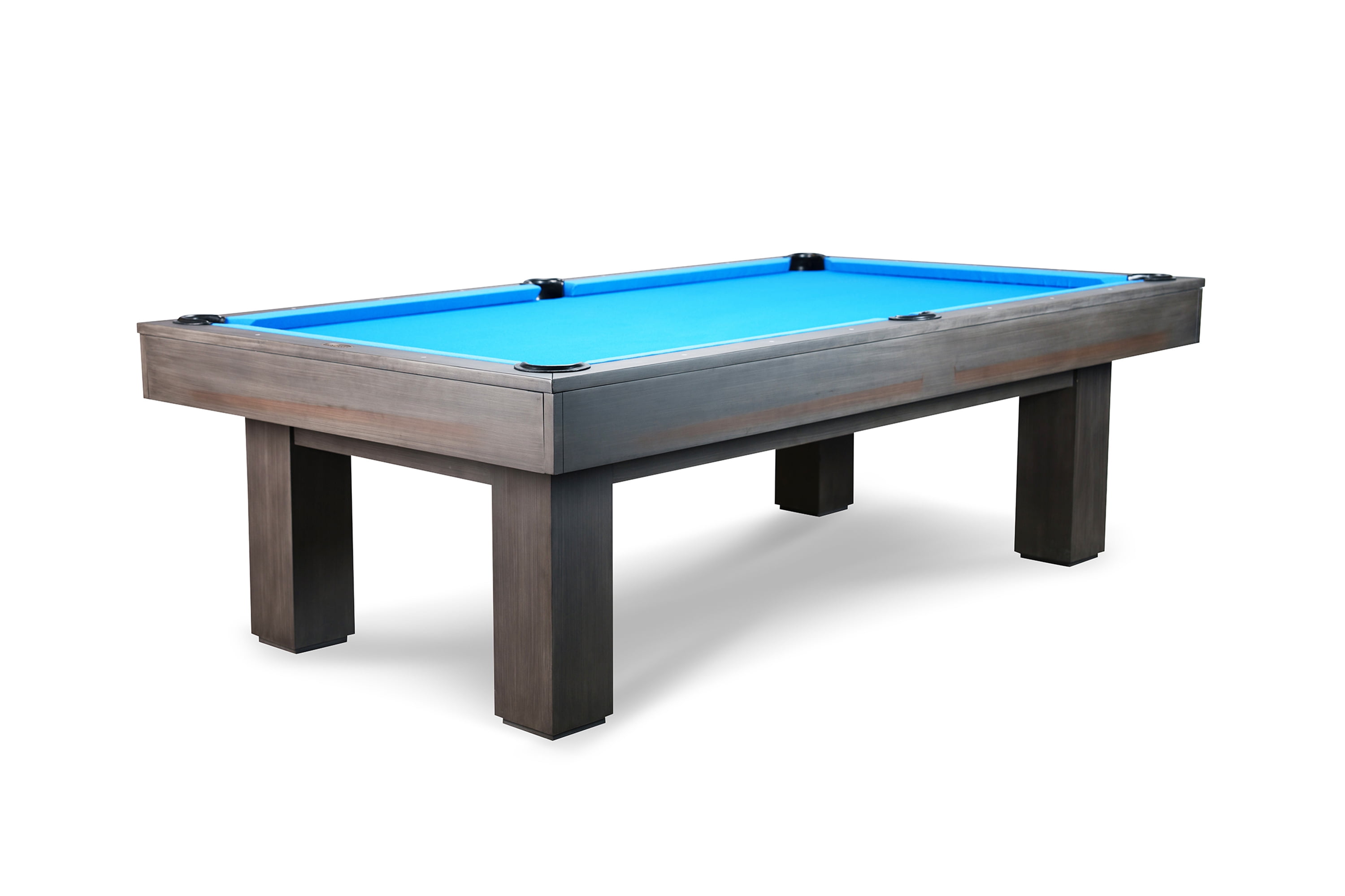Modern Gray Slate Billiard Pool Table with Blue Cloth, 8FT