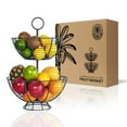 Regal Trunk & Co. Farmhouse Fruit Basket Stand for Kitchen Counter Top