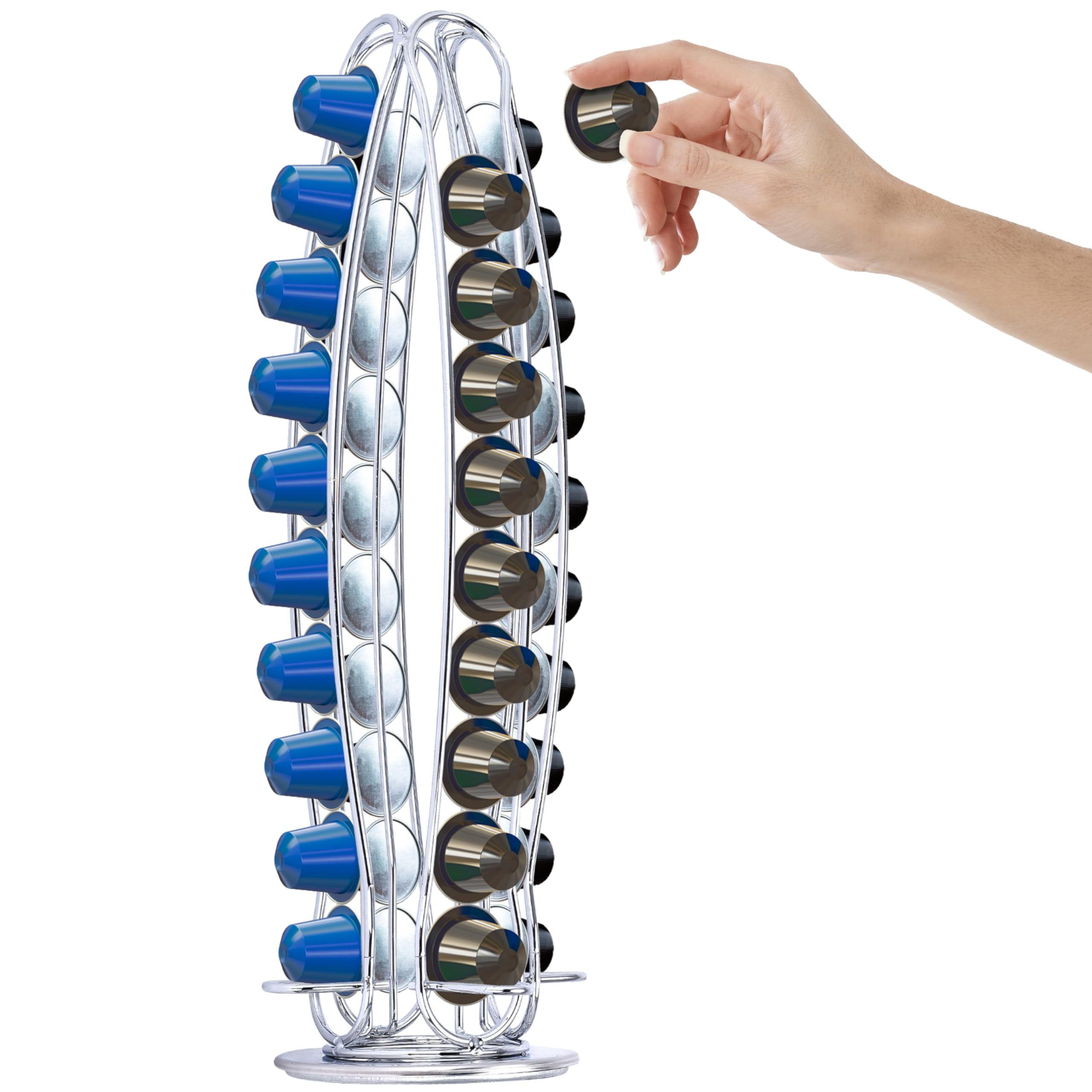 Regal Trunk 16'' Silver Iron Coffee Pod Holder Stand