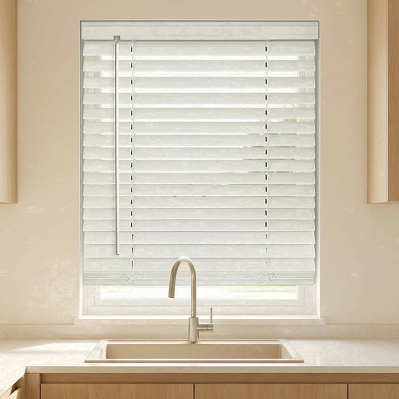 REGAL estate Cordless 2" Flat Slat Venetian Blinds, 50.5"W x 64"H, White