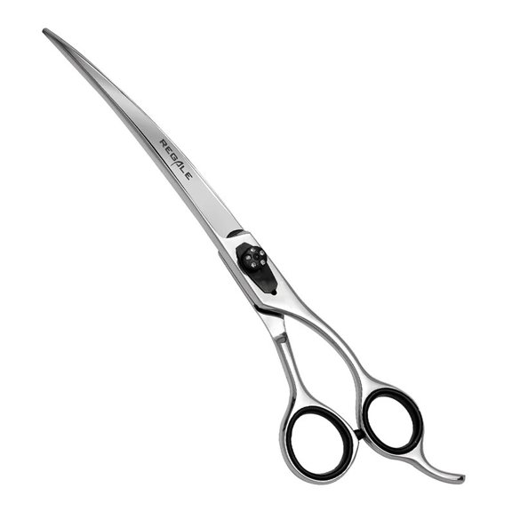 Regale Barber Supply 9.5-Inch Deluxe stylish Hand-Crafted Japanese Steel Barber Curved Shear For Afro and Beard