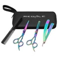 thumbnail image 1 of Regale Barber Supply Professional Rainbow Titanium Hair Cutting Shear Set | 5-Piece Barber Kit, 1 of 8