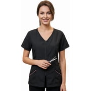 Regale Women s Professional Barber Smock XL Jacket, Hair Repellent Salon Stylist Workwear with Zipper & Pockets, Lightweight Beauty Spa Uniform, Black