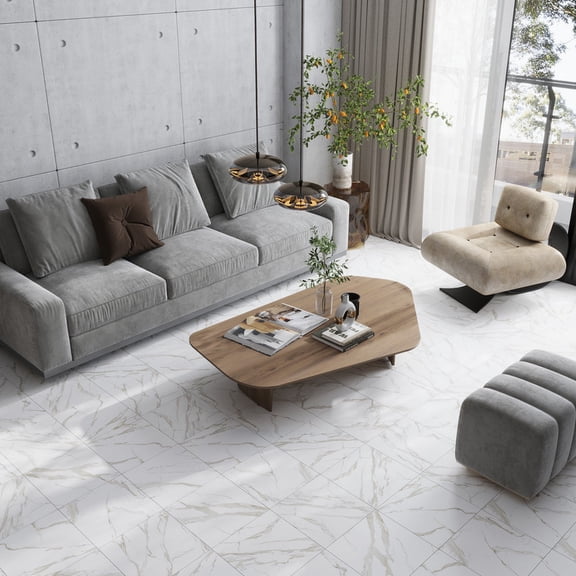 Regalia 12x12 Beige Porcelain Veining Wall and Floor Tile (13.56 sq ft/case) - 14 Pack