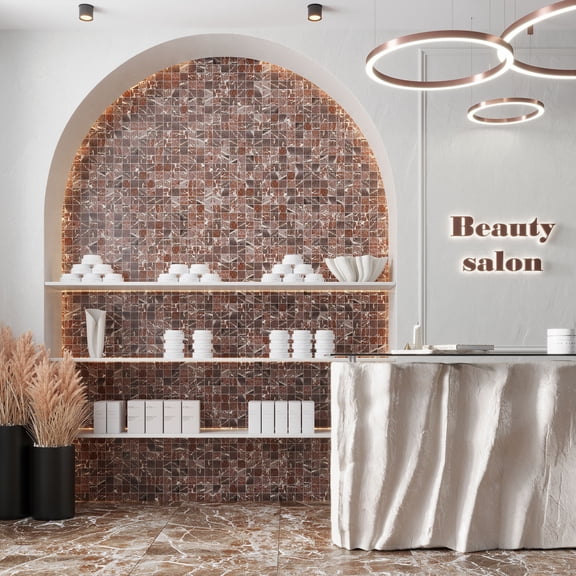 Regalia 12x12 in. Rosso Levanto Matte Gres Porcelain Uniform Square Mosaic Wall and Floor Tile (5.82 sq ft/case, 6-Pack)