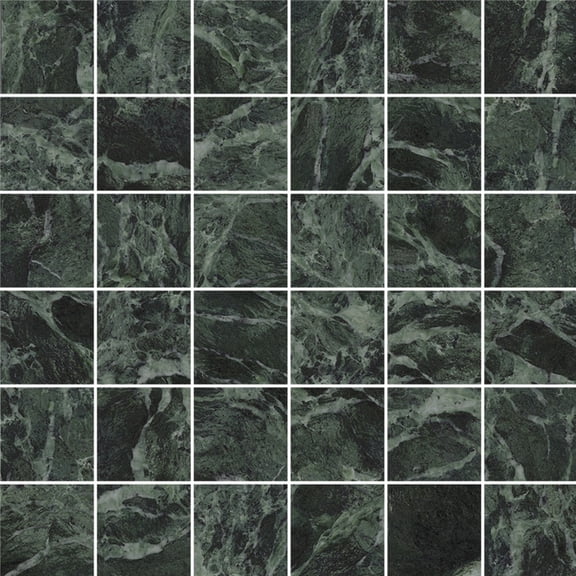 Regalia 12x12 in. Verde Alpi Matte Gres Porcelain Uniform Square Mosaic Wall and Floor Tile (5.82 sq ft/case, 6-Pack)