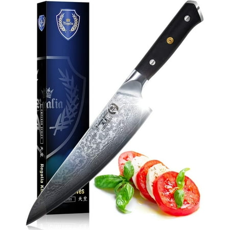 Regalia Chef Knife: Best Professional Quality Japanese Damascus Gyuto 8 Inch AUS10 Super Steel 67 Layer, Razor Sharp, Superb Edge Retention, Stain & Corrosion Resistant Chefs Knives
