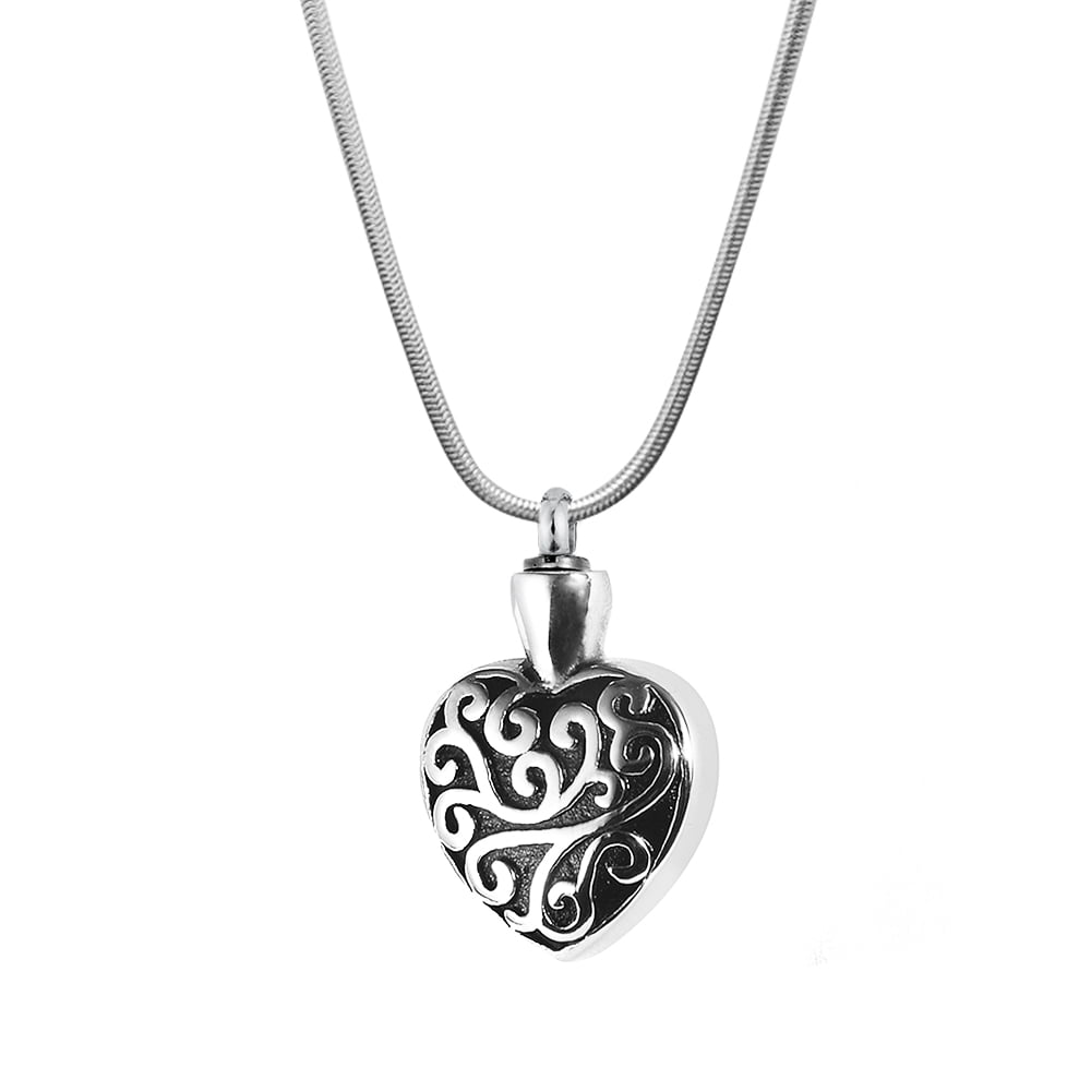 Regalia Heart Cremation Jewelry Memorial Pendant Cremation Urn Necklace for Ashes with FREE Funnel Kit and Velvet Jewelry Box