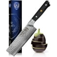thumbnail image 1 of Regalia Nakiri (Usuba) Vegetable Chef Knife: Best 6-Inch Japanese AUS10 67-layer high Carbon Stainless Damascus Steel Asian Vegetable Cleaver Shaped Blade W/Hammered Finish, G-10 Handle, 1 of 4