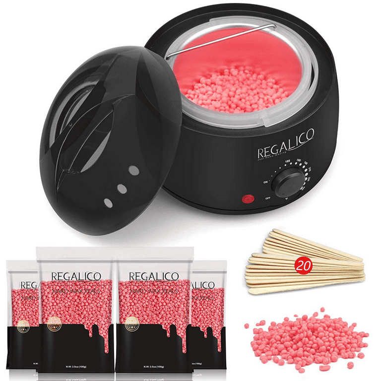 Roisse™ Black Wax Warmer Hair Removal Kit with 5 pack Hard Wax Beans and 10