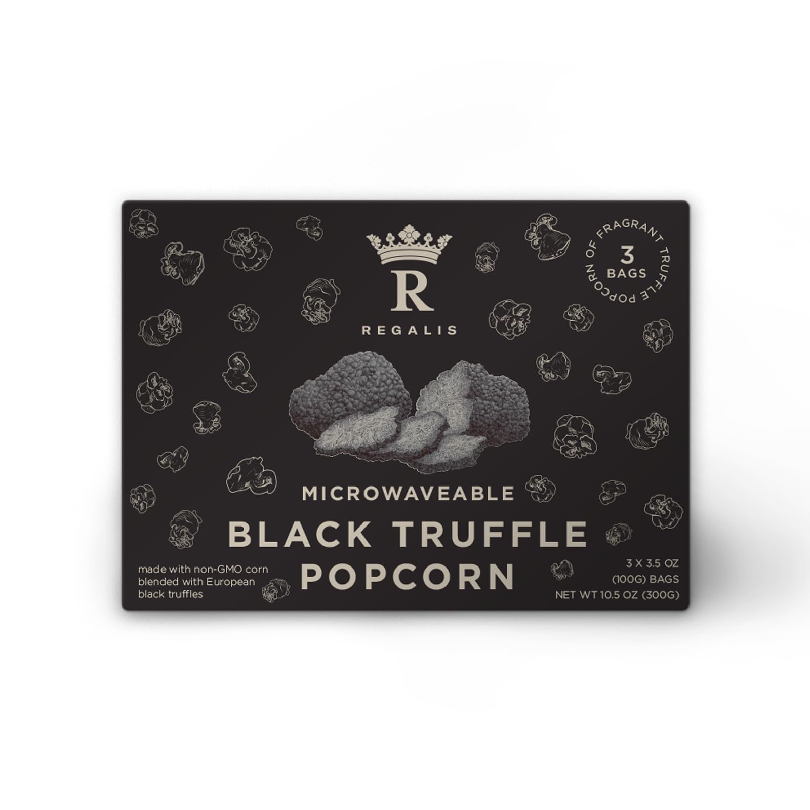 Regalis Microwavable Black Truffle YPF5 Popcorn, NonGMO Kernels, Real