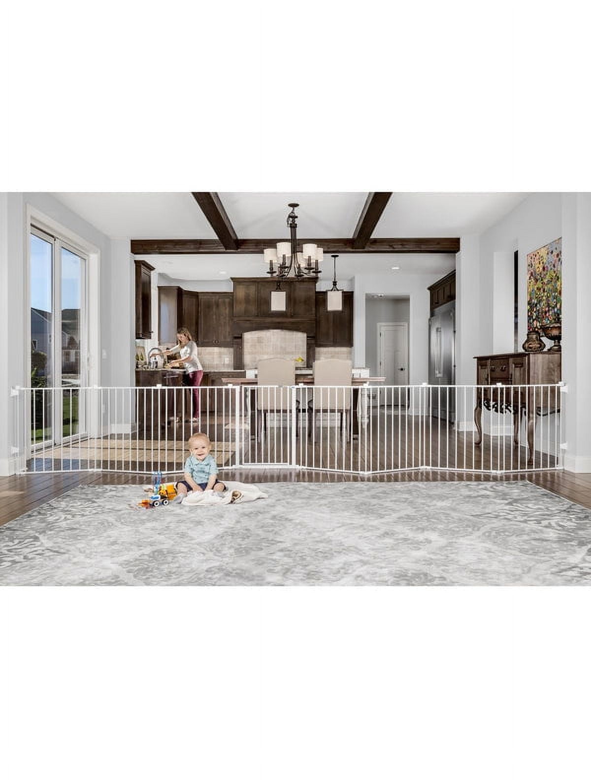 Regalo White Adjustable Metal Baby Gate and Play Yard