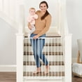 thumbnail image 1 of Regalo 2-in-1 Extra Tall Easy Swing Stairway and Hallway Walk Through Baby Gate, White, 38 Inch, 1 of 10