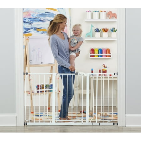 Regalo 56 Inch Extra Wide Walk-Through Baby Safety Gate, White